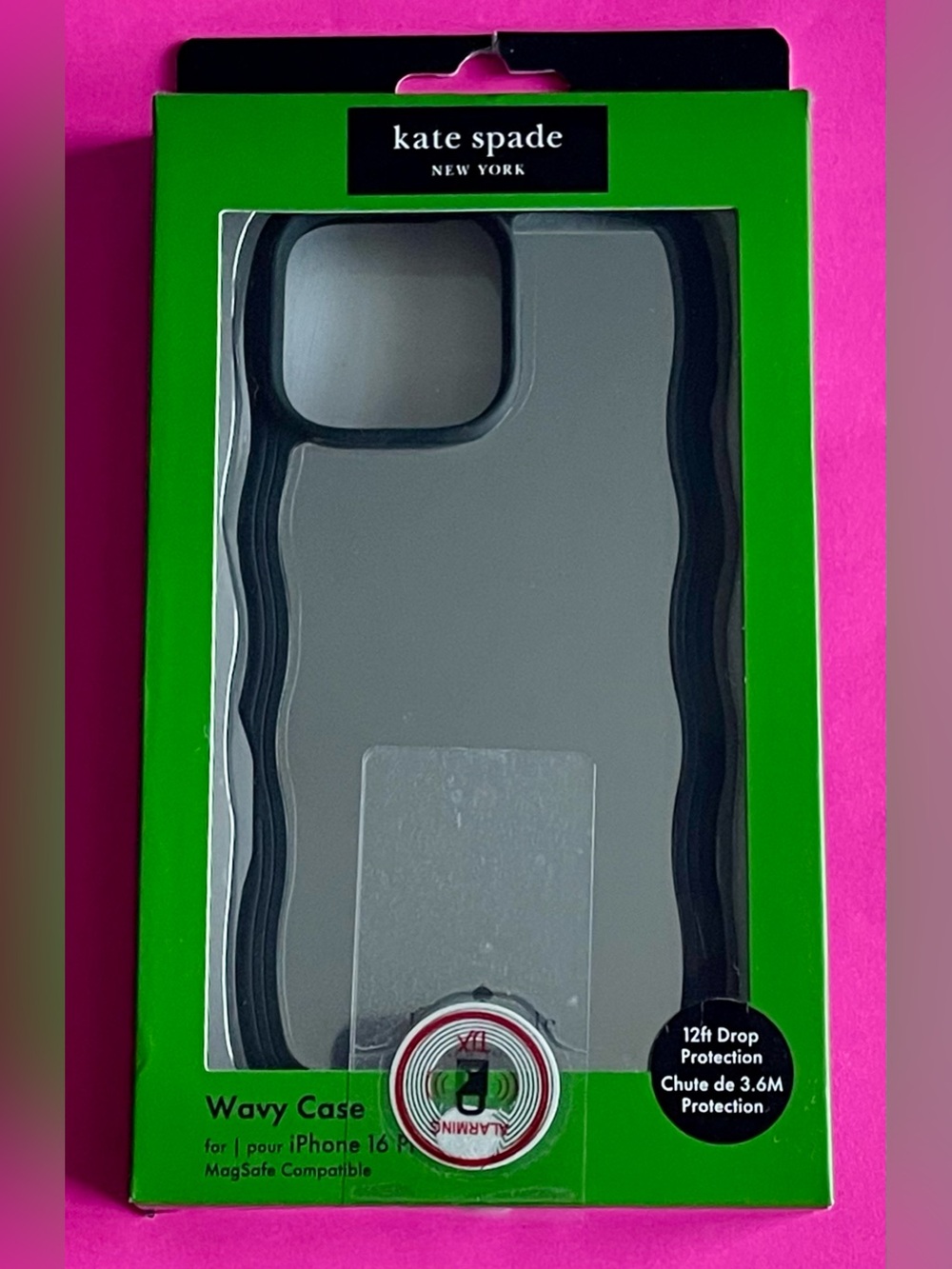 Kate Spade New York Mirror Black Wavy iPhone 16 Pro Max Case MagSafe Compatible